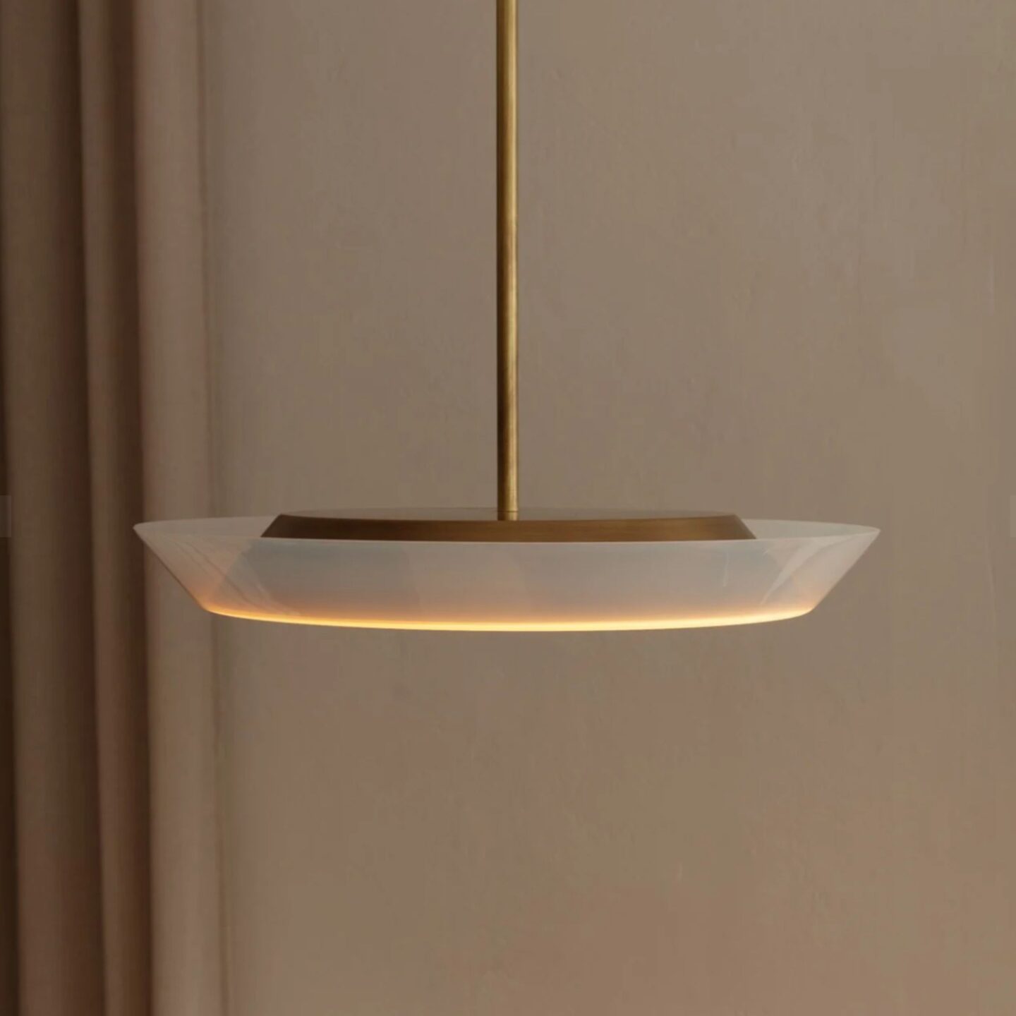 Tuppa 45 Milk Glass & Hand Brushed Brass